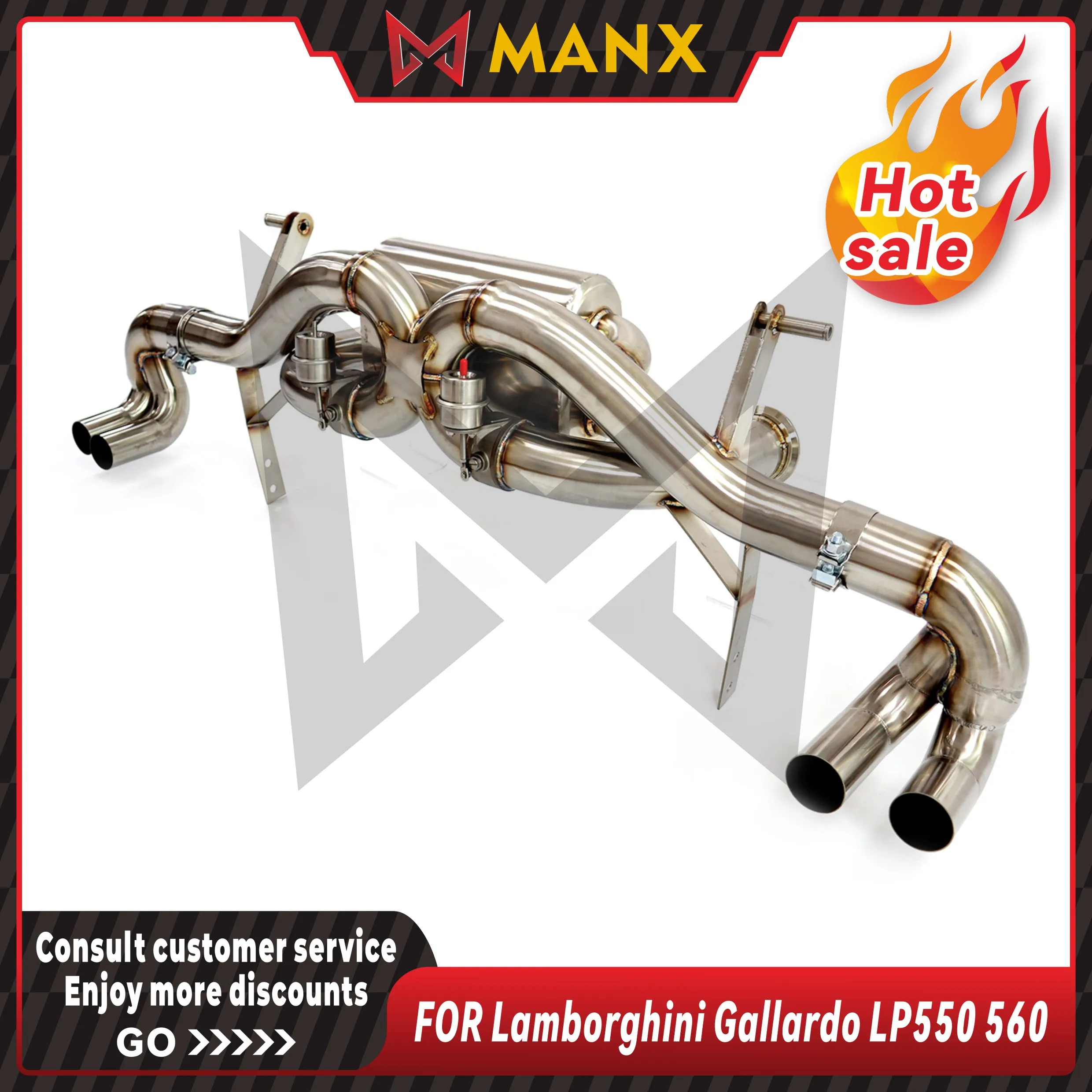 MANX Car Exhaust system for Lamborghini Gallardo LP550 560 Stainless steels Catback exhaust pipe with remote control valve