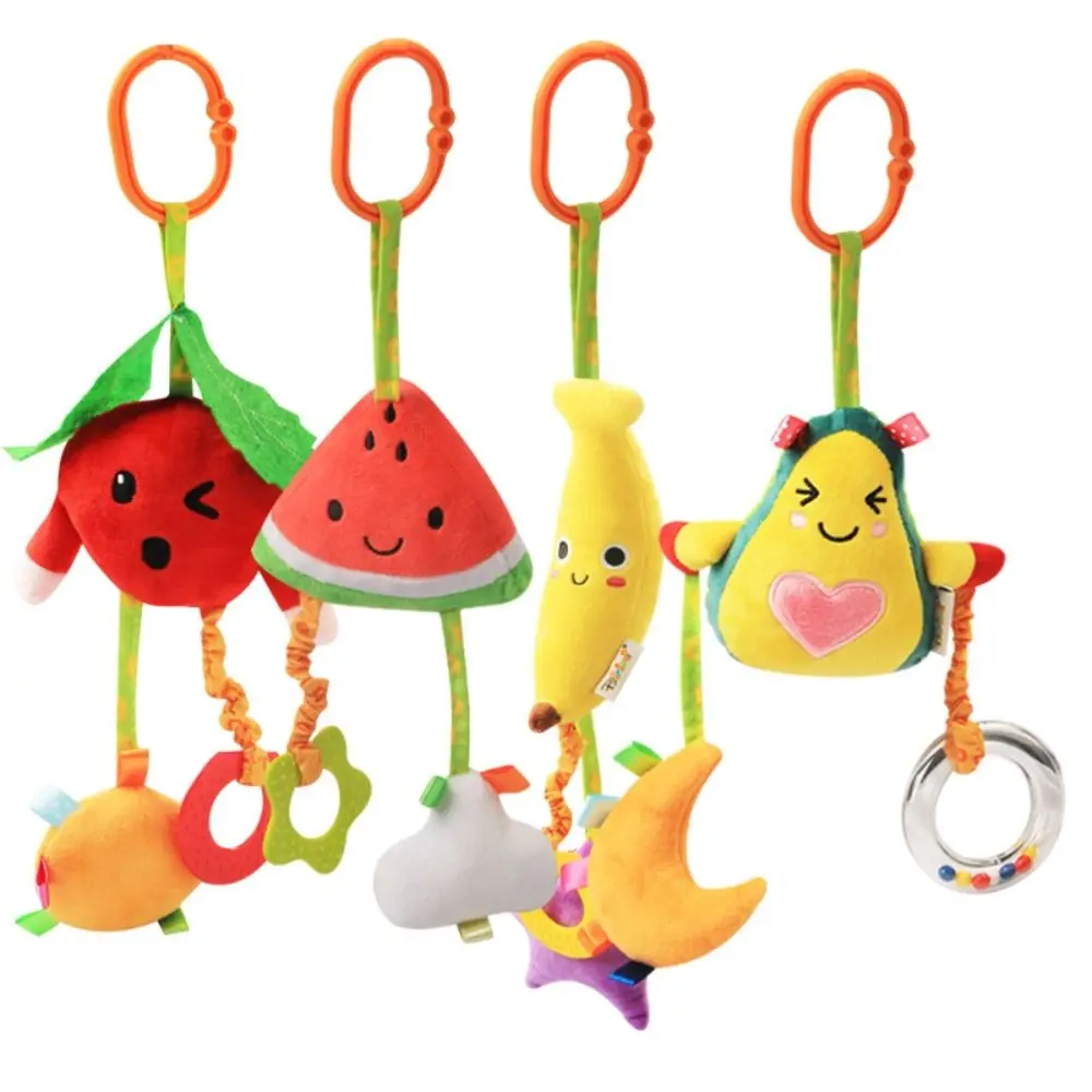 

Fruit Baby Stroller Hanging Toy PP Cotton Soft Stroller Bed Hanging Toys Early Education Crib Hanging Bell