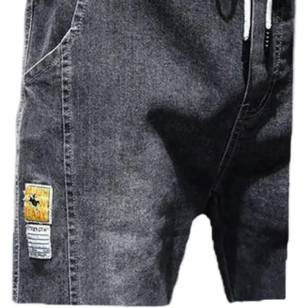 

Men's Ice Silk Qui Dry Sports Casual Pants Loose Straight Leg Elastic Waist Cuffed Nine Point Jeans Youth Autumn Faion