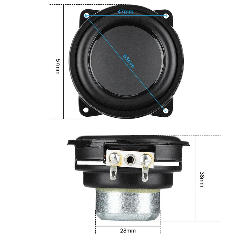 SOTAMIA 2Pcs altoparlante portatile a gamma completa da 2 pollici 4 Ohm 20W altoparlante al neodimio altoparlante ad angolo amplificatore Home