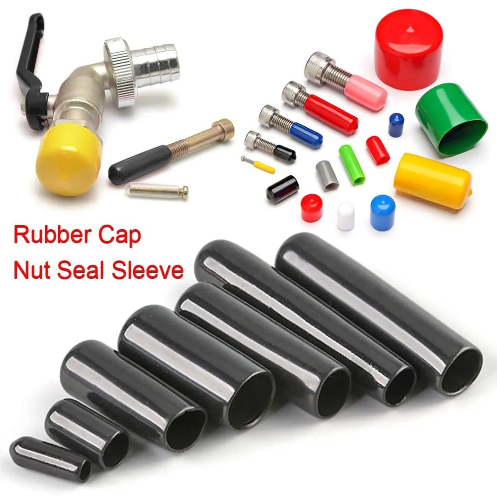 10pcs 1.55mm-5.5mm Soft Cover Silicone Stopper Plug Nut Seal Sleeve Rubber Cap Thread Protection