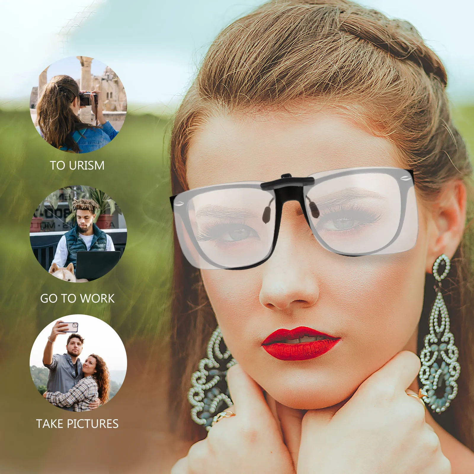 

1Pcs Clip-on Light Glasses Unisex Eyeglasses Accessories Eyewear Eye Protector Uv Blocking Unisex Glasses Accessories