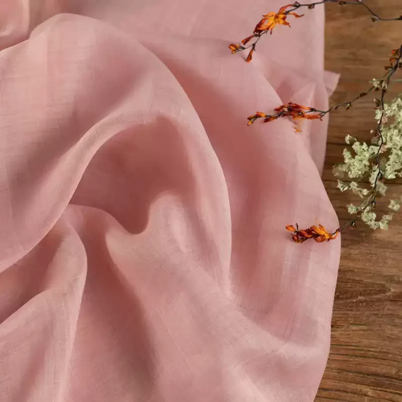 

100% ramie fabric, pink used for making dresses, shirts, cheongsams, and DIY fabrics