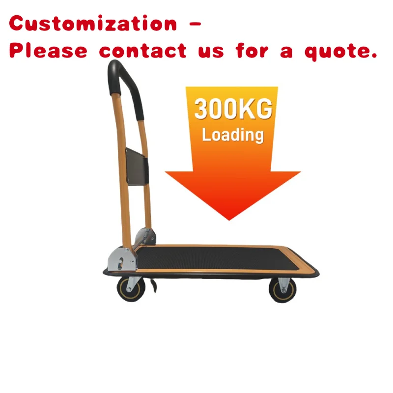 custom.300kg Load Industrial Heavy Duty Foldable Platform Hand Truck Trolley Cart