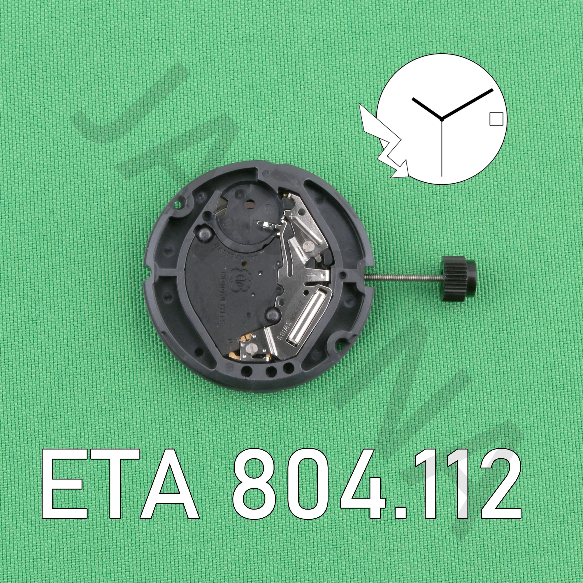 Механизм ETA 804,112, 3 стрелки с датой, часовой механизм 804, часовой механизм 112, Швейцарский механизм 804112