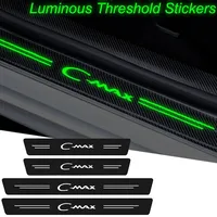 Luminous for Ford C-MAX Emblem Car Threshold Sill Protector Carbon Fiber Stickers Scuff Plate Auto Door Welcome Pedal Guards
