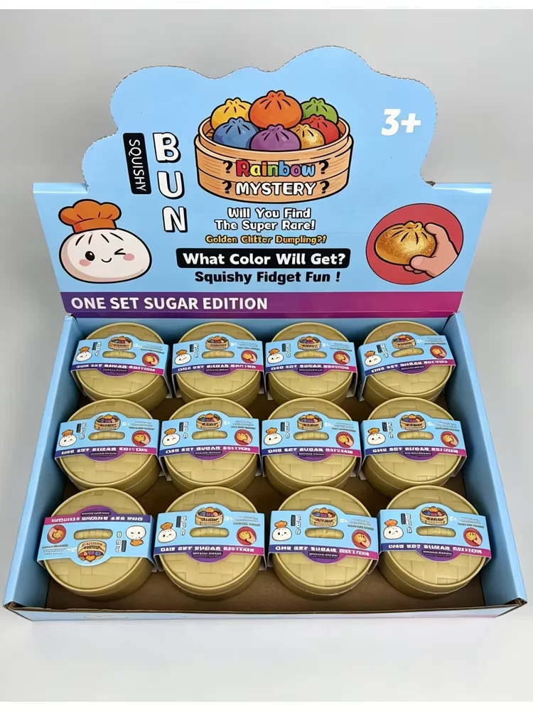 2027 NEU Bunten simulierten Dampfbrötchen-Squishies, zufällig 1-6 Stück, mit Dumpling-Sensorik-Quetschspielzeug zur Stresslinderung