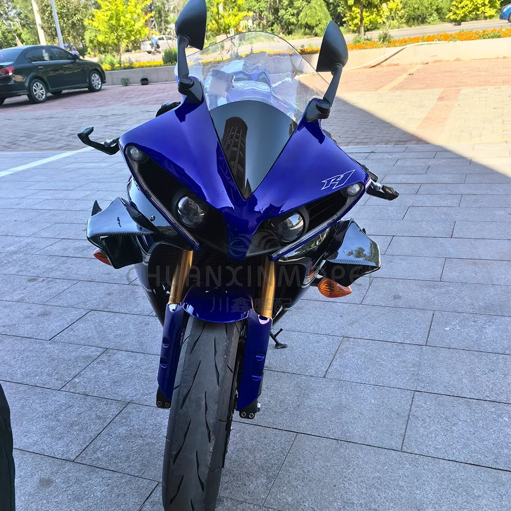 오토바이 윙, 야마하 YZF-R1 R1M 2015-2023 년에 적합한 수정 고정 바람 윙, 상어 윙 사이드 윈드 나이프