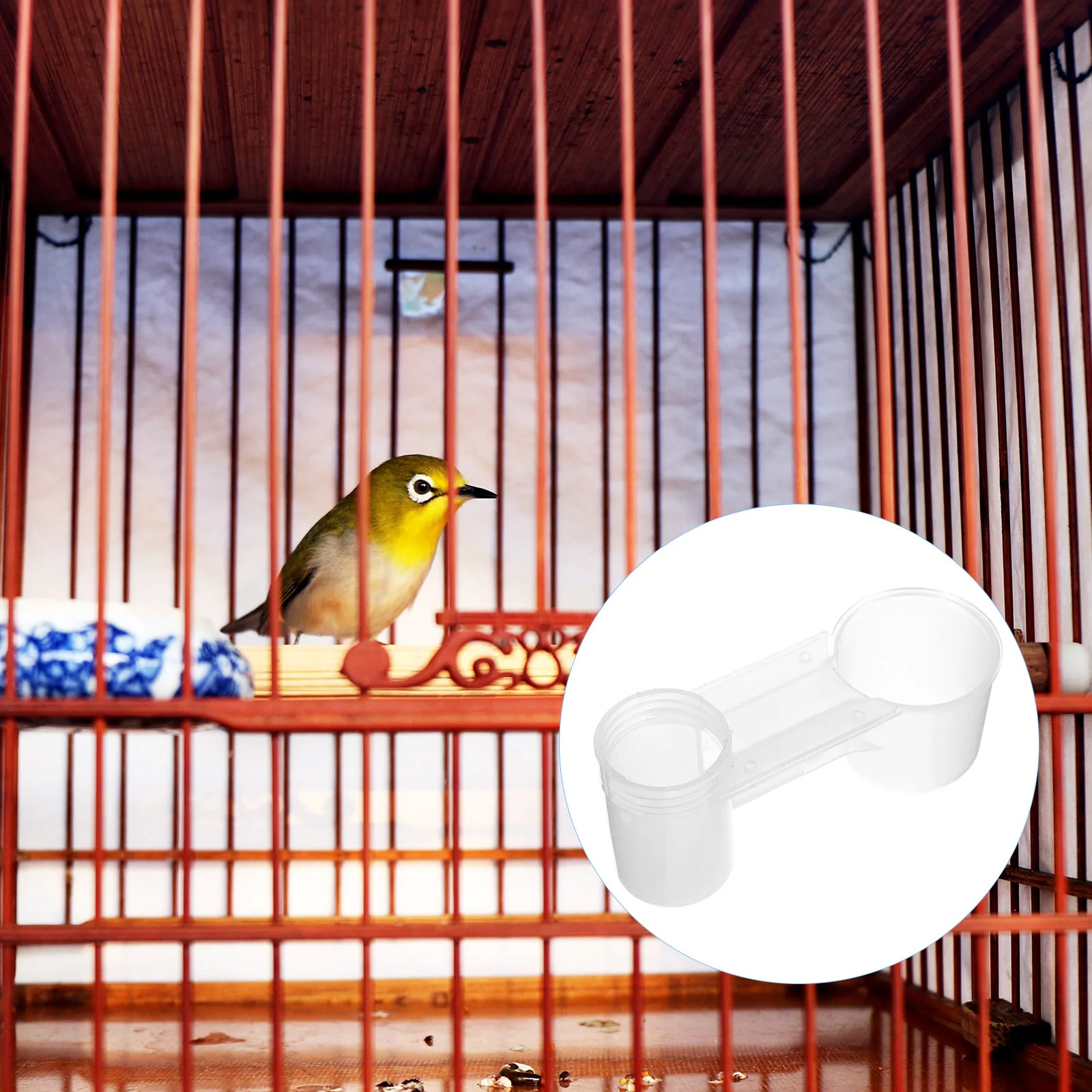

10Pcs Bird Feeder Bowl Durable Plastic Parrot Cage Food Dispenser Easy Clean Accessories Bird Feeder Cage Food Bowl