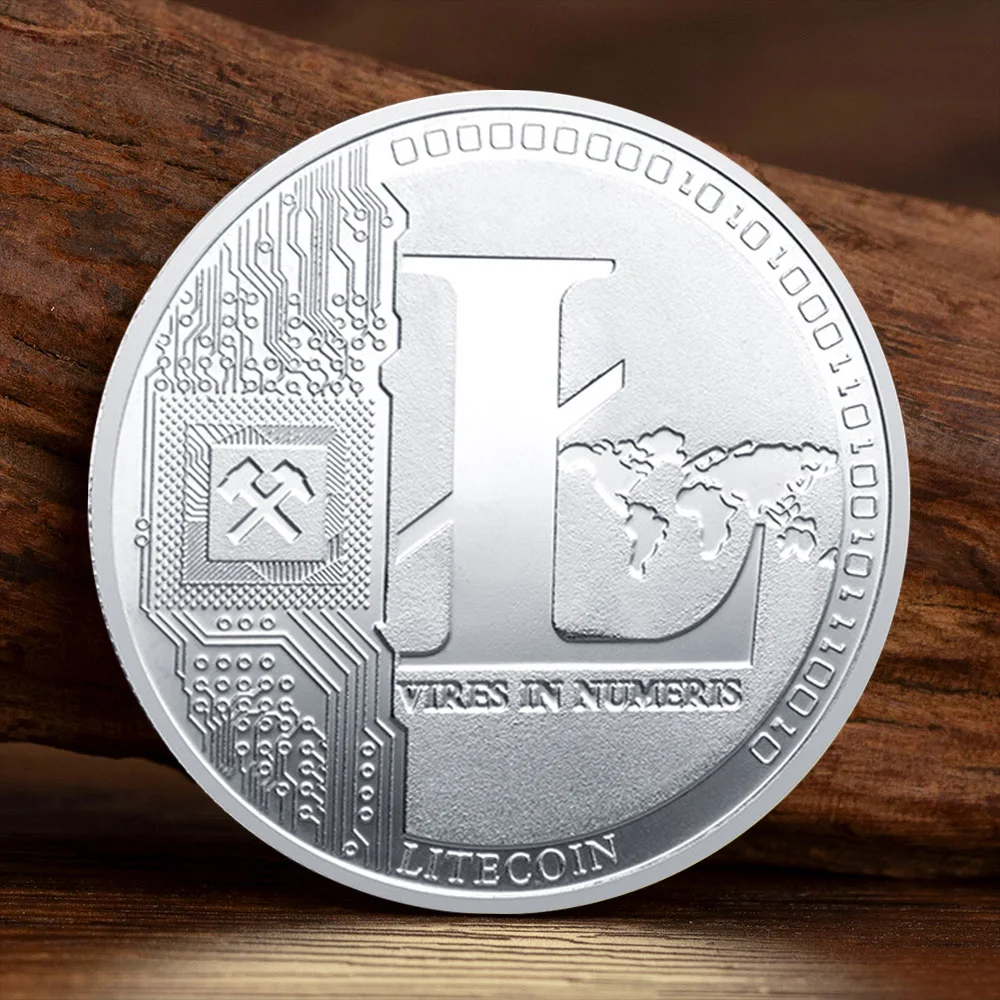 Litecoin Silvery Copper Plated Commemorative Coin Physical Litecoin Collection Art Crypto Currency Souvenirs Coins