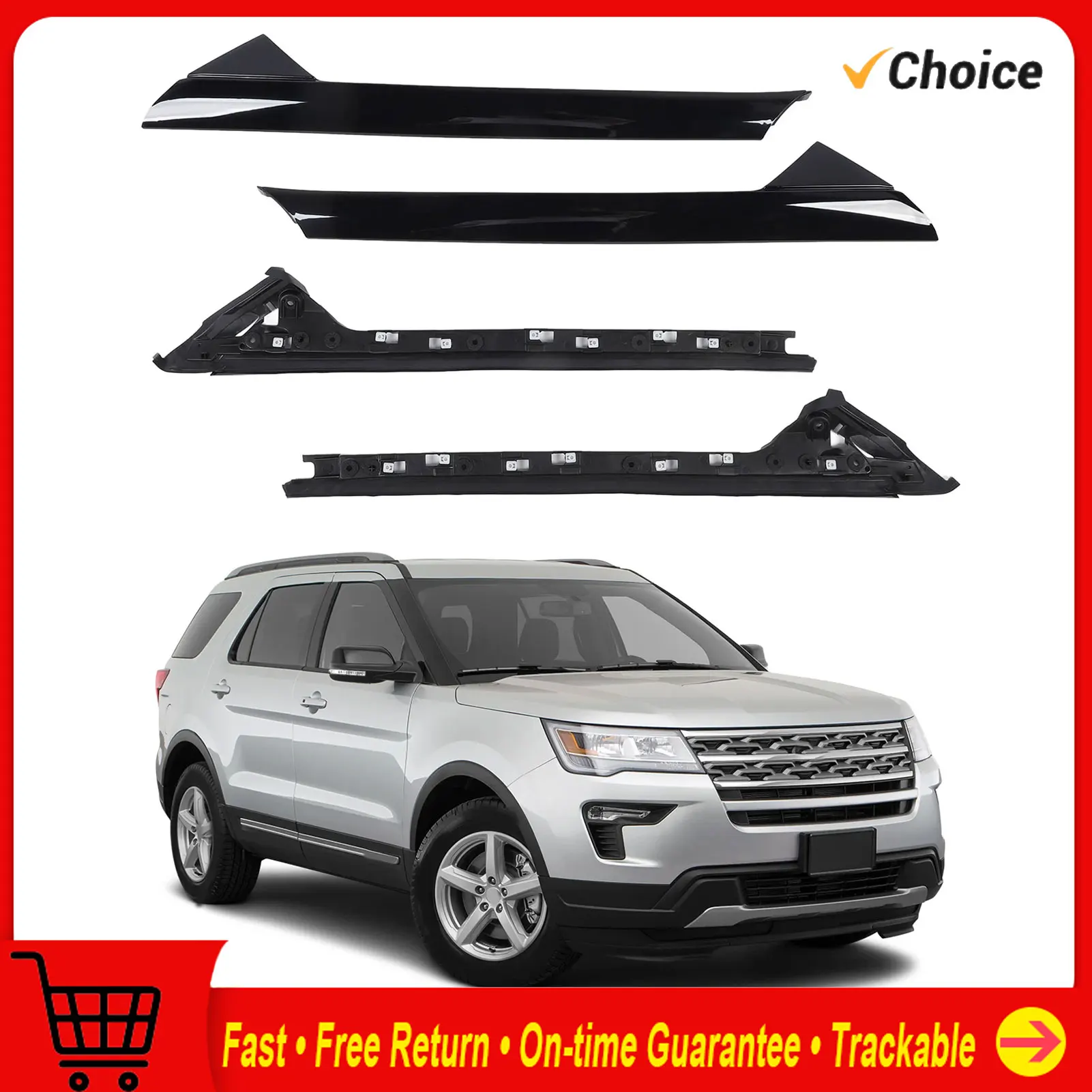 

Windshield A Pillar Trim Kit BB5Z 7803144 AB Abrasion Resistance Interior Exterior Easy Installation for Explorer 2011 To 2019