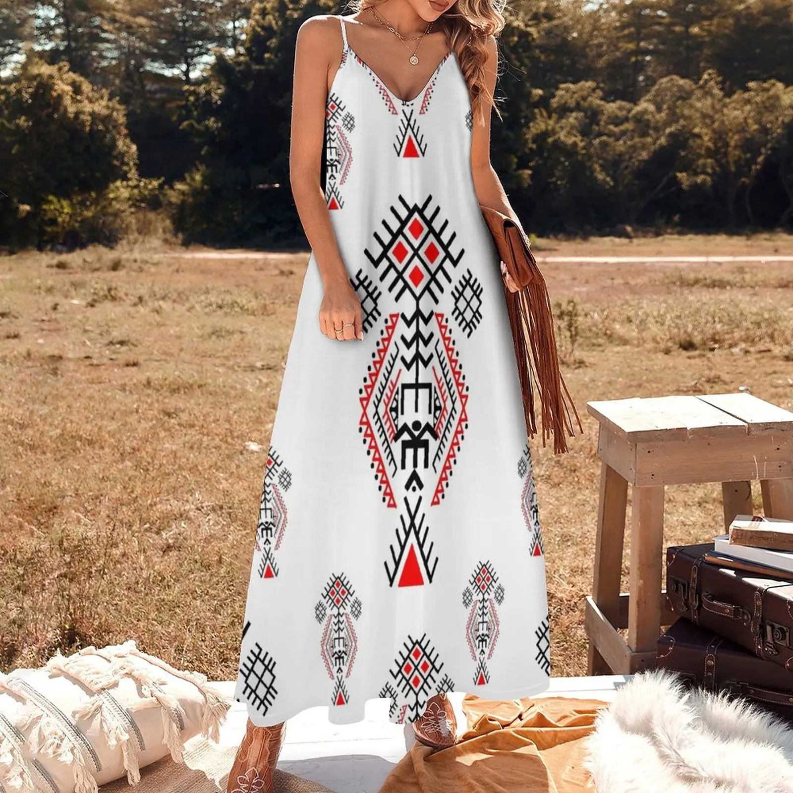 Imagem -02 - Vestido sem Mangas para Mulheres Kabyle Pattern Summer Clothing Trend Novo 2023