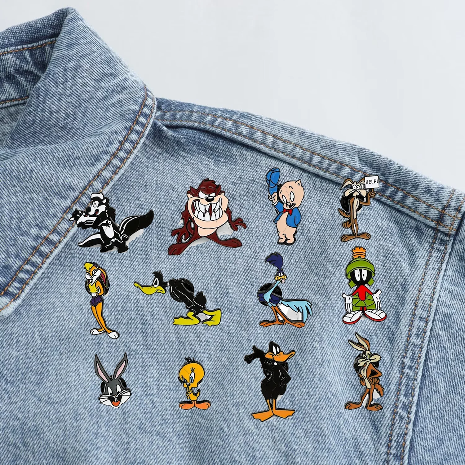 

1 Set Cute Cartoon Creative Brooch and American Cartoon Film and Television Characters Metal Badges Accessories Drip Oil Brooch