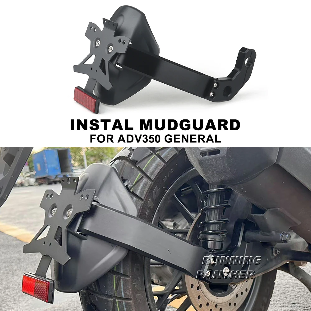 

NEW For Honda ADV 350 ADV350 GENERAL Rear Wheel Hugger Mudguard Fender Mudflap Set Splash Guard License Plate Holder Included