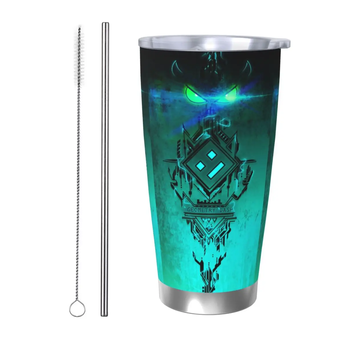 

Video Game Geometry Dash Stainless Steel Tumbler Vacuum Insulated Mug Thermal Cold Cups Straw With Lid 20oz