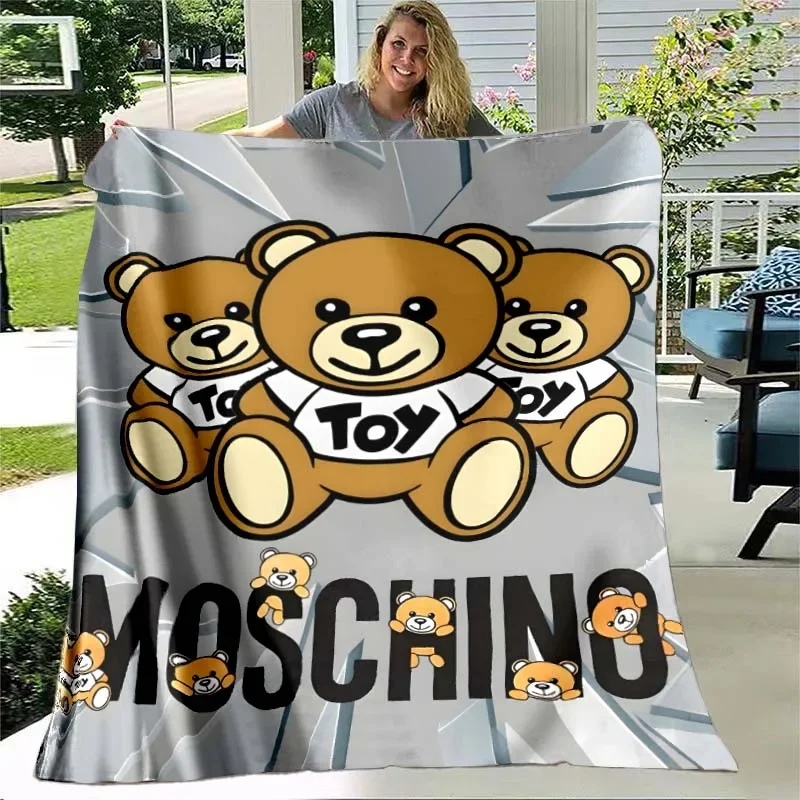 3D M-Moschinos logo Printed Blanket picnic blanket Warm Flannel blankets Soft and comfortable blanket bed linings Birthday Gift