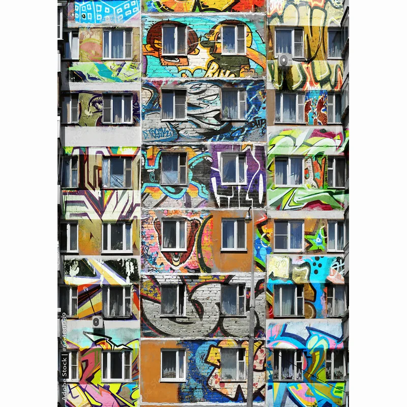 Fondos de fotografía de tela de arte, accesorios de pared de ladrillo de Graffiti Vintage, TOK-02 de fondo de fotografía