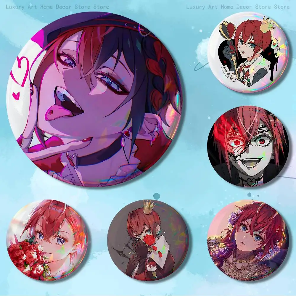 

R-Riddle Game R-Rosehearts Enamel Pin Tinplate Round Brooch Cosplay Nijigen Otaku Culture Badges 58mm 44mm 32mm 75mm 25mm
