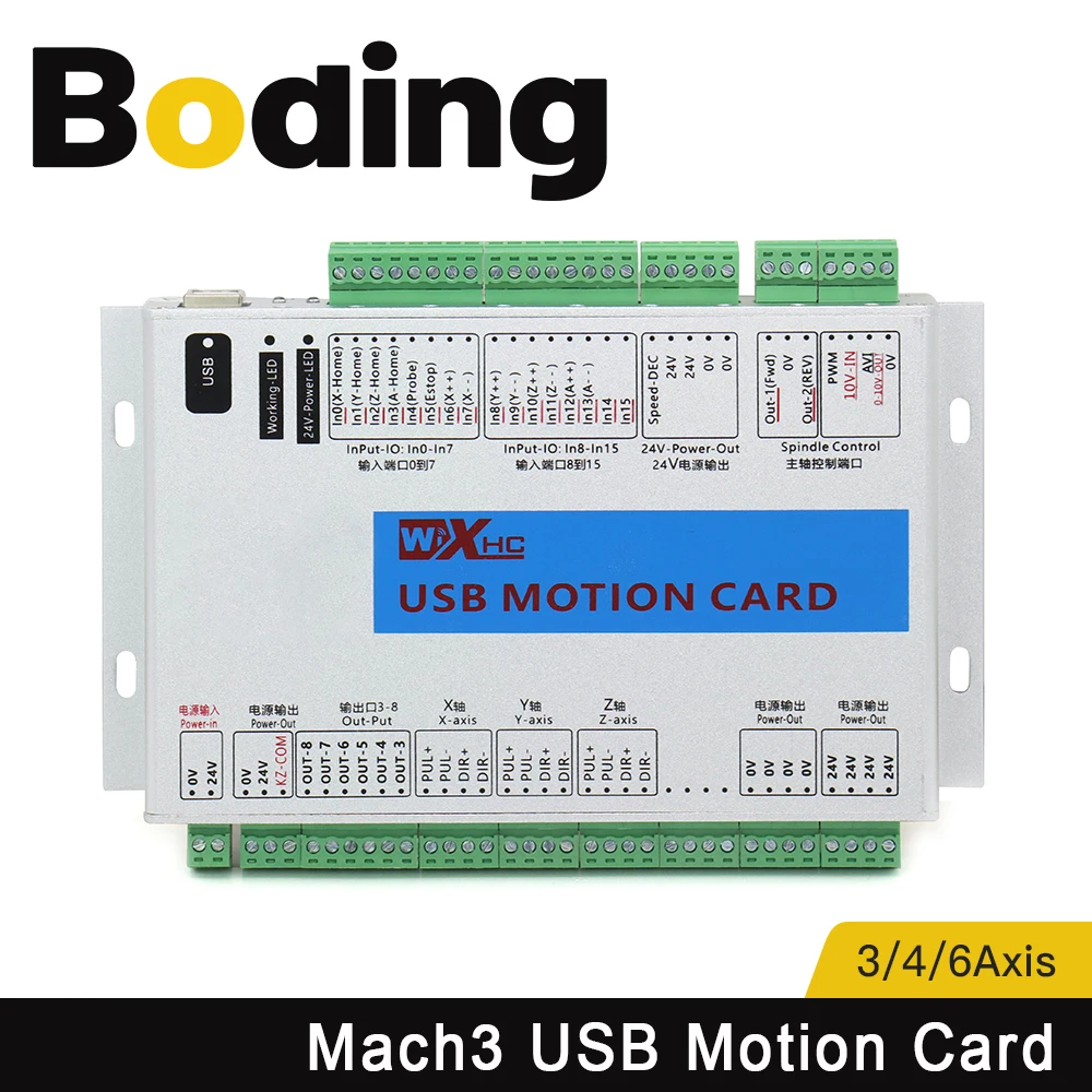 XHC Mach3 USB Breakout Board 3 4 6 Axis USB Motion Control Card 2000KHz Support Windows7 10 for CNC Enrgaver Lathe Machine