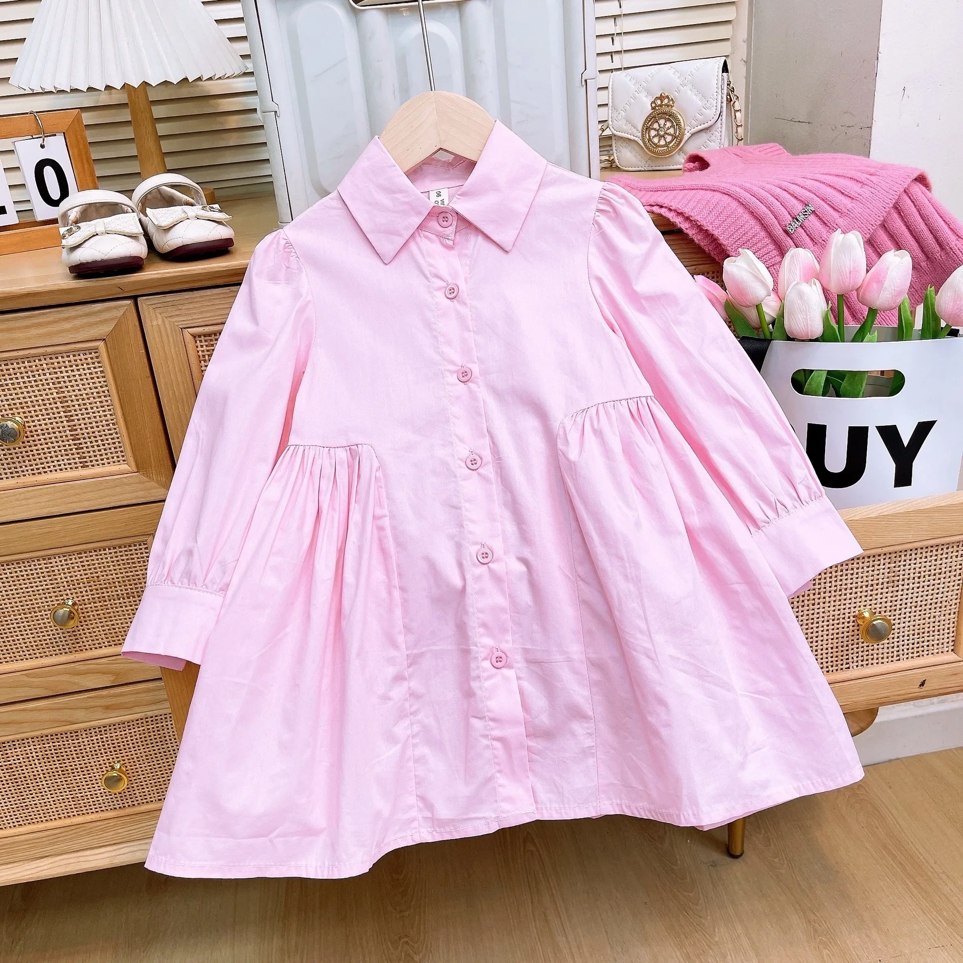 Girls Casual Dresses Shirt Dress + Sweater Vest 2pcs Princess Dress for Girls 3 To 7 Years Kids Clothes  Kids Wear