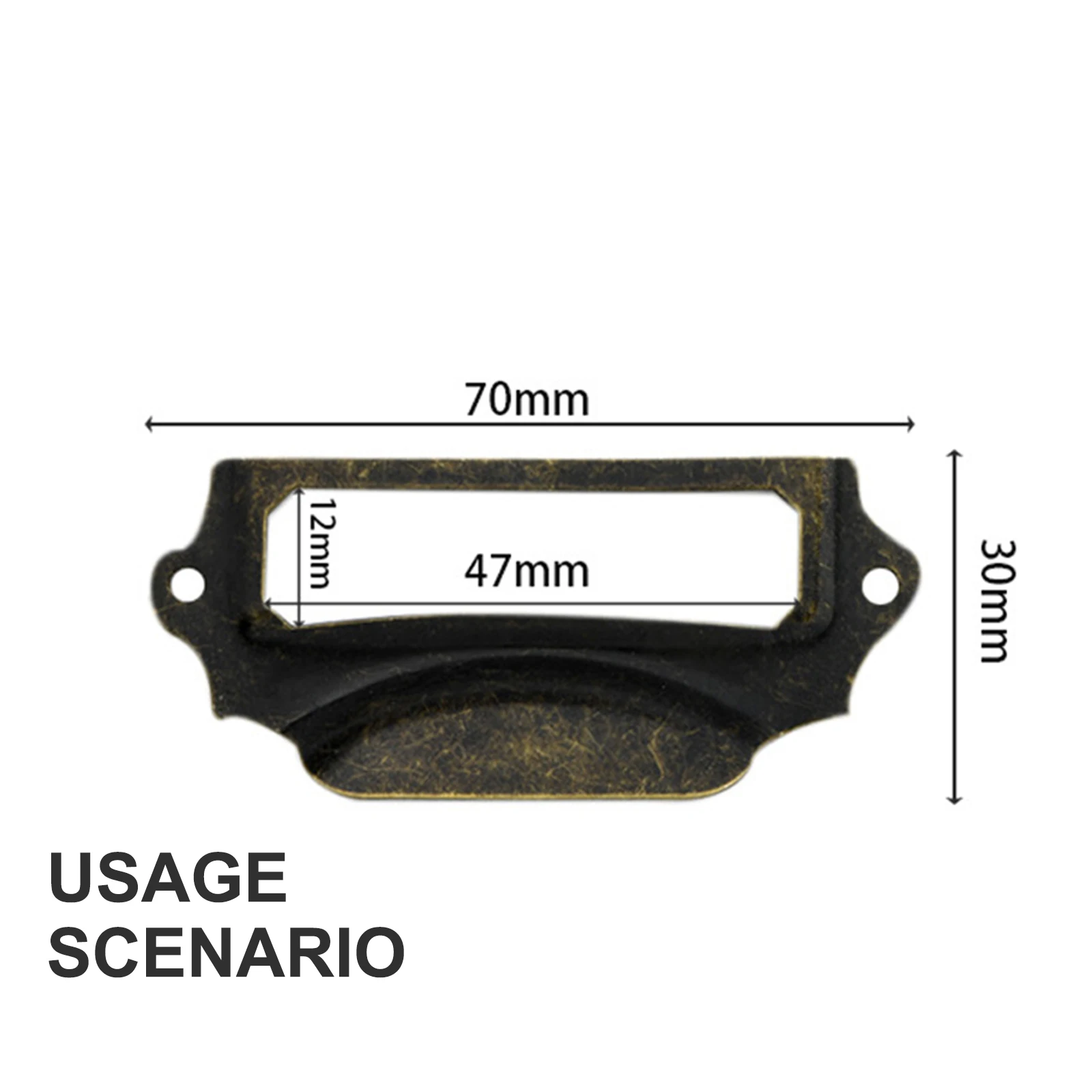المنزل مقبض سحب تسمية إطار خزانة مسامير الرجعية علامة 10 قطعة 70 30 مللي متر البرونزية بطاقة خزانة درج ملف حامل الحديد