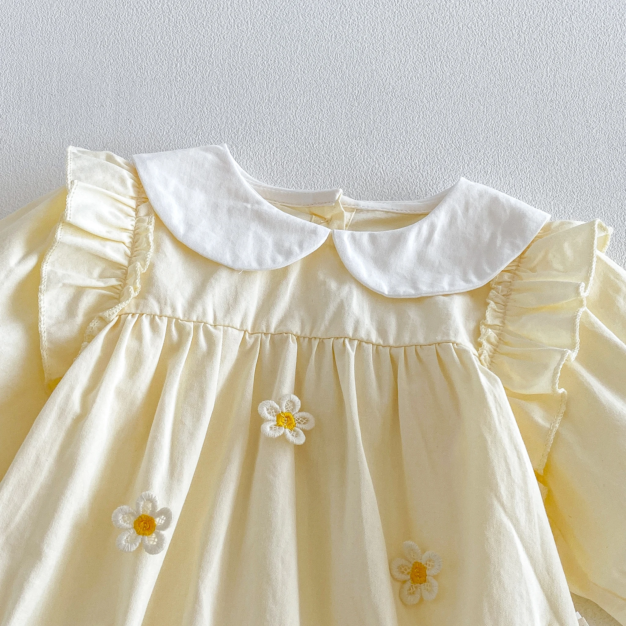 2026 Neues Herbst-Langarm-Dreieck-Krabbel-Outfit für Mädchen, Niedliches Einteiler-Kleid für Säuglinge – Detail 4