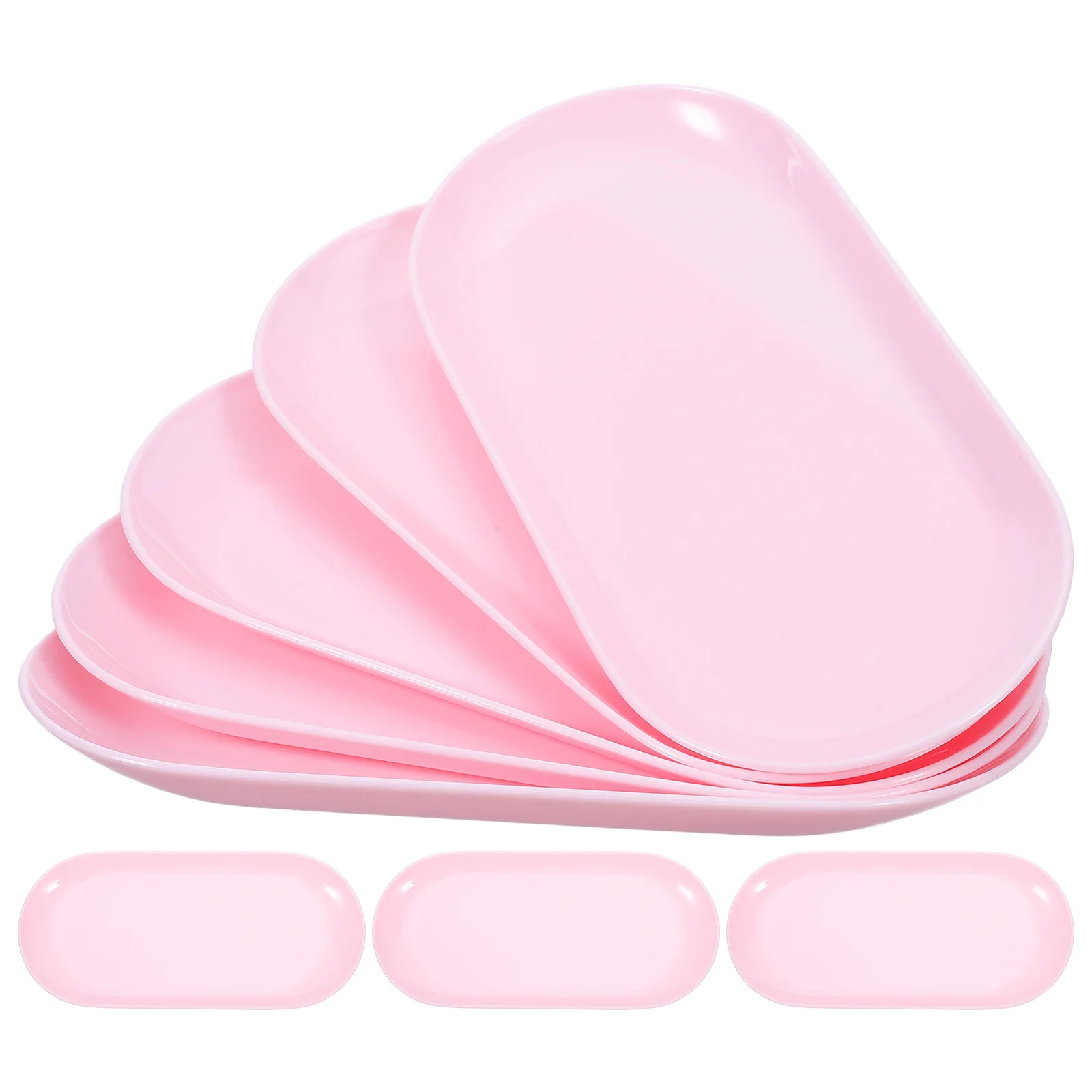 

8pcs Plastic Jewelry Tray: Oval Ring Holder Organizer For Women Vanity Dresser Storage Earring Bowl Key Container Green