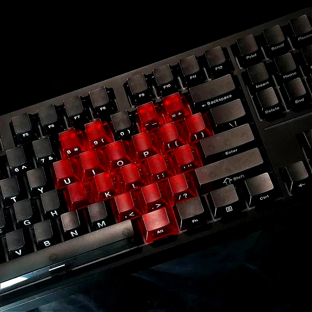 

Love 20 Keycaps Cherry Height PC Material High-Quality Red Keycaps Suitable for MX Switches Mechanical Keyboards