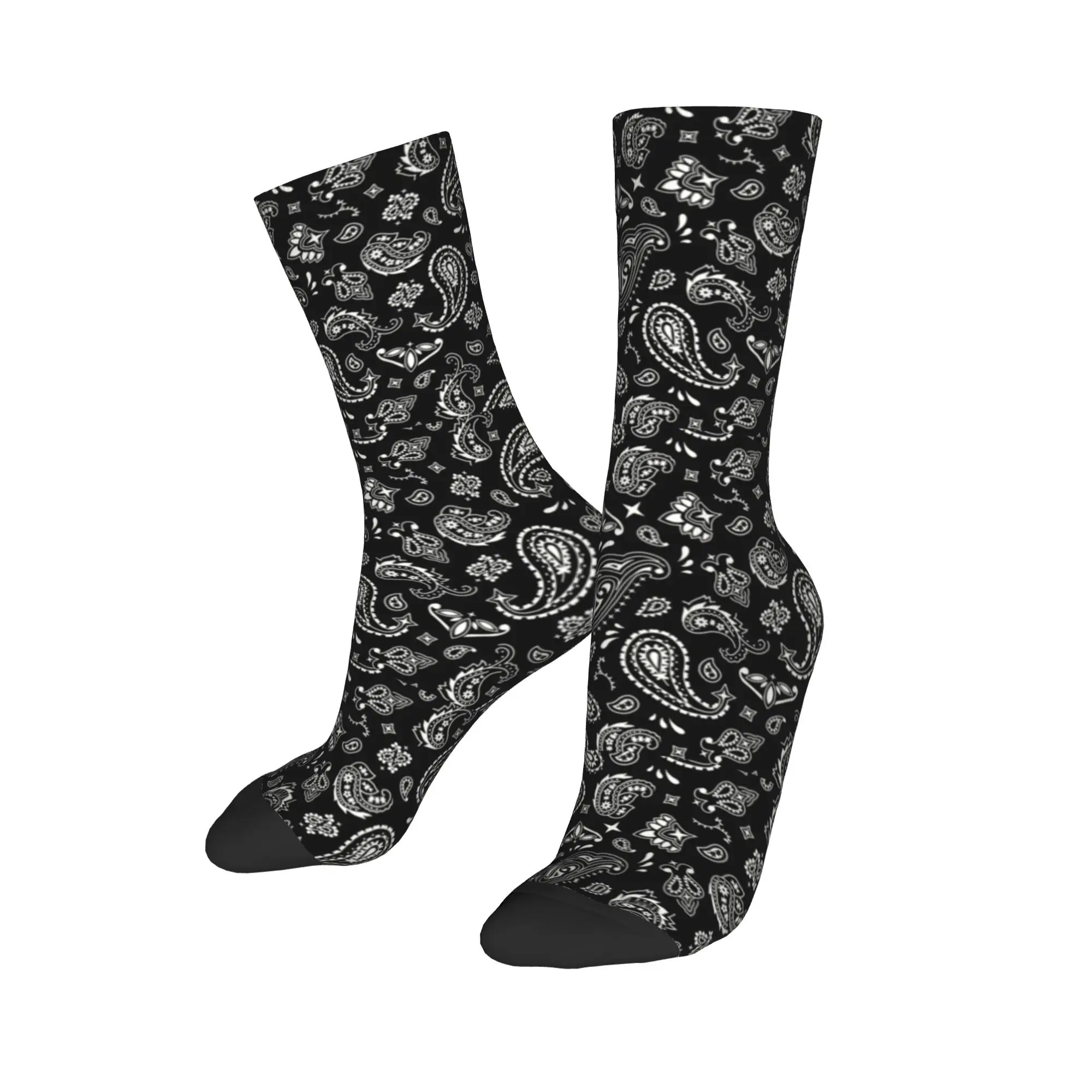 

Custom Kawaii Bandana Paisley Pattern Socks Men Women Warm 3D Print Sports Basketball Socks
