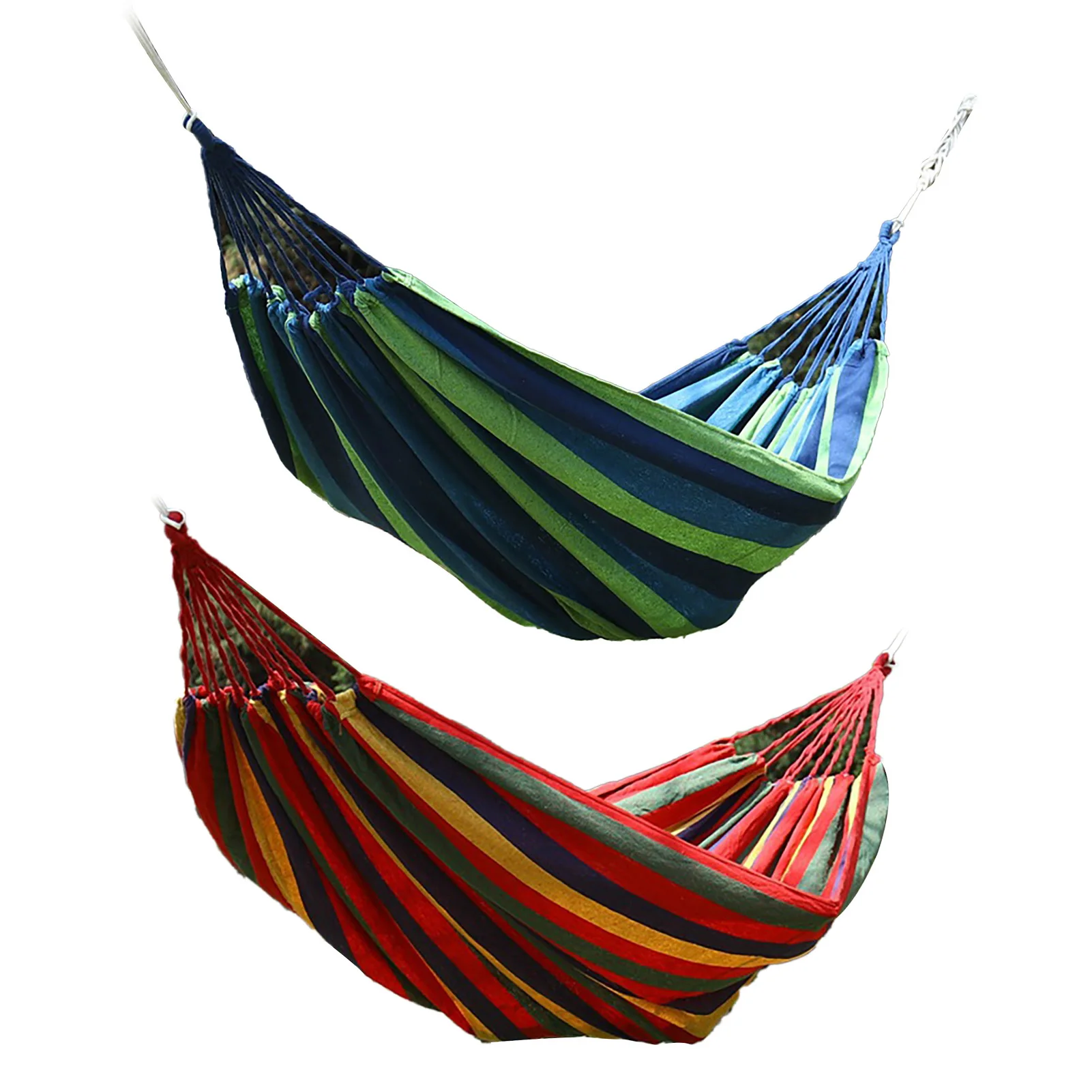 Clearance Deal Garden Hammock Polyester Cotton Single Double Hammock to 440.9lb Anti Rollover Hammock for Camping Patio Backyard