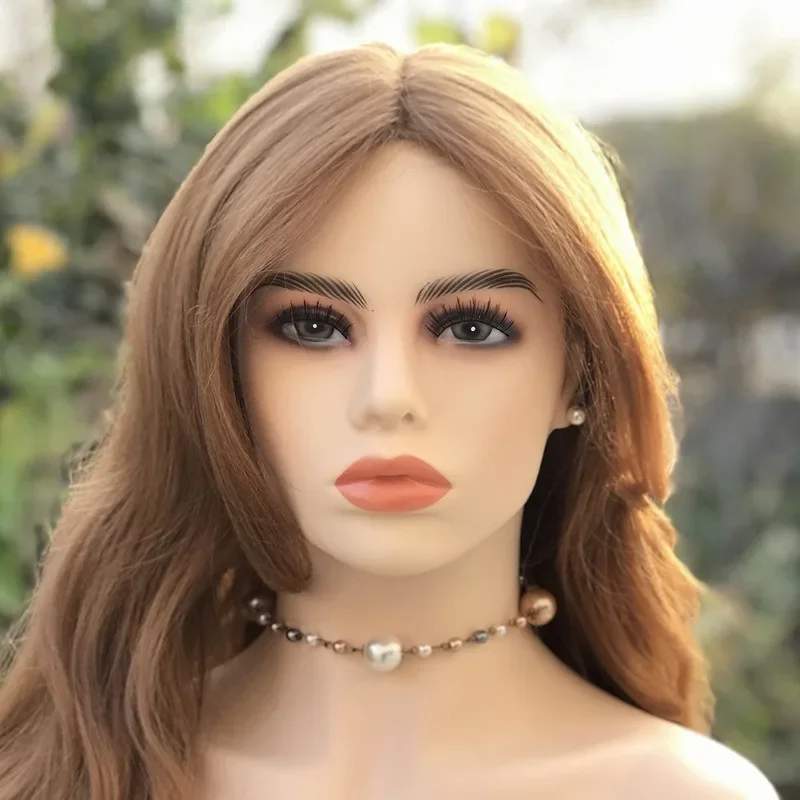 Realistic Female Mannequin Head with Shoulders Plastic Manikin Doll Heads for Wigs Earrings Hat Sunglassess Display