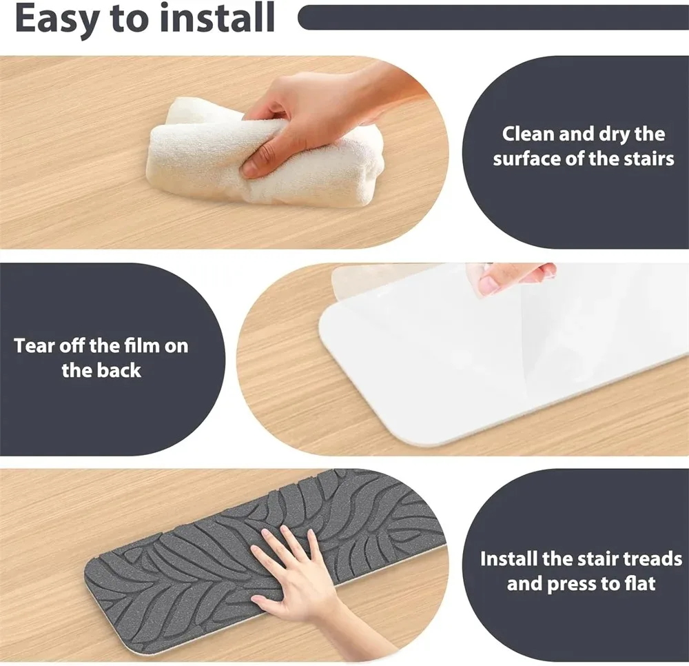 1/3pcs 20x76cm Washable non-slip Stair Treads Protector Rug Self-adhesive Carpet Stair Pad Stepping indoor Floor mats view 3
