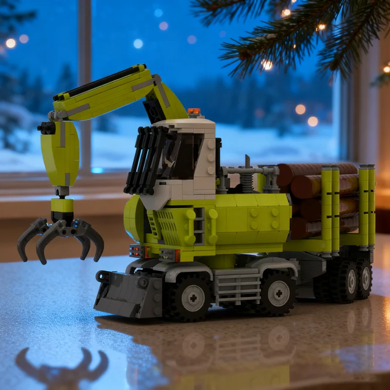 678pcs MOC Log Handler Trailer City Farm Model Building Blocks Construction Toy Christmas Gifts Idea Education Collection Craft
