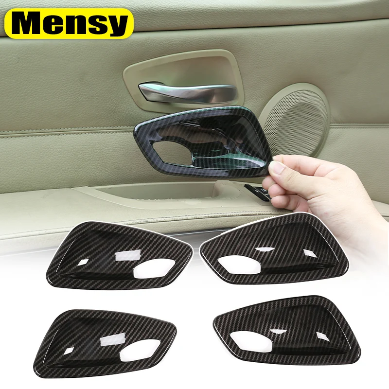 

For BMW 3 Series E90 E92 2005-2012 ABS Carbon Fiber Interior Door Handle Bowl Cover Trim Car Accessories