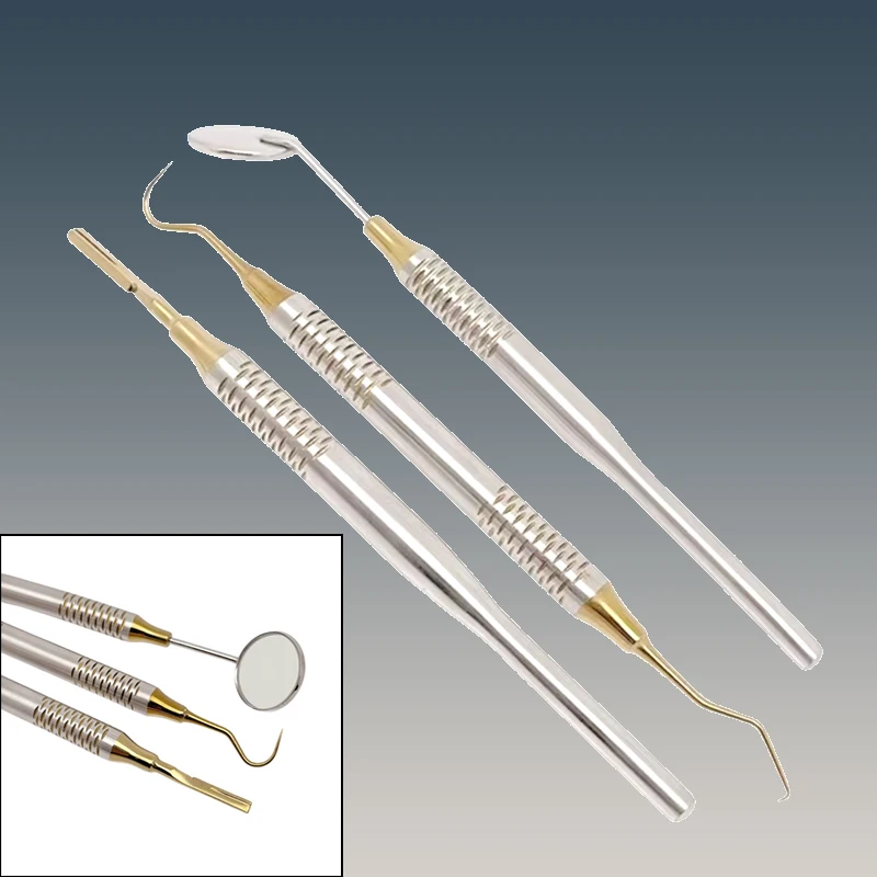 

Dental Instruments Mouth Mirror Explorer Probe Blade Straight Handle Stainless Steel Dentist Teeth Cleaning Tools