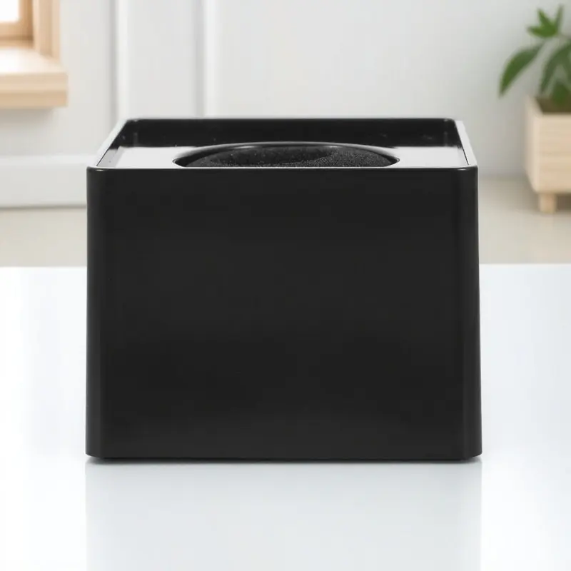 Square Cube Shape ABS Microphone Station Logo Black Suitable Professional Interview Mic Flag Multicolor Sticker Self-Engrave