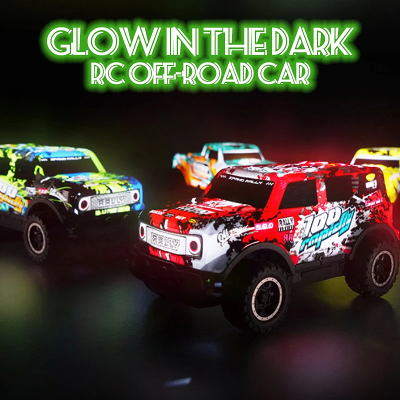 

Rc Car Glow In The Dark 1/24 Fluorescent Nightlight Remote Control Off-Road Crawler All Terrain Electric Racing Car for Boys