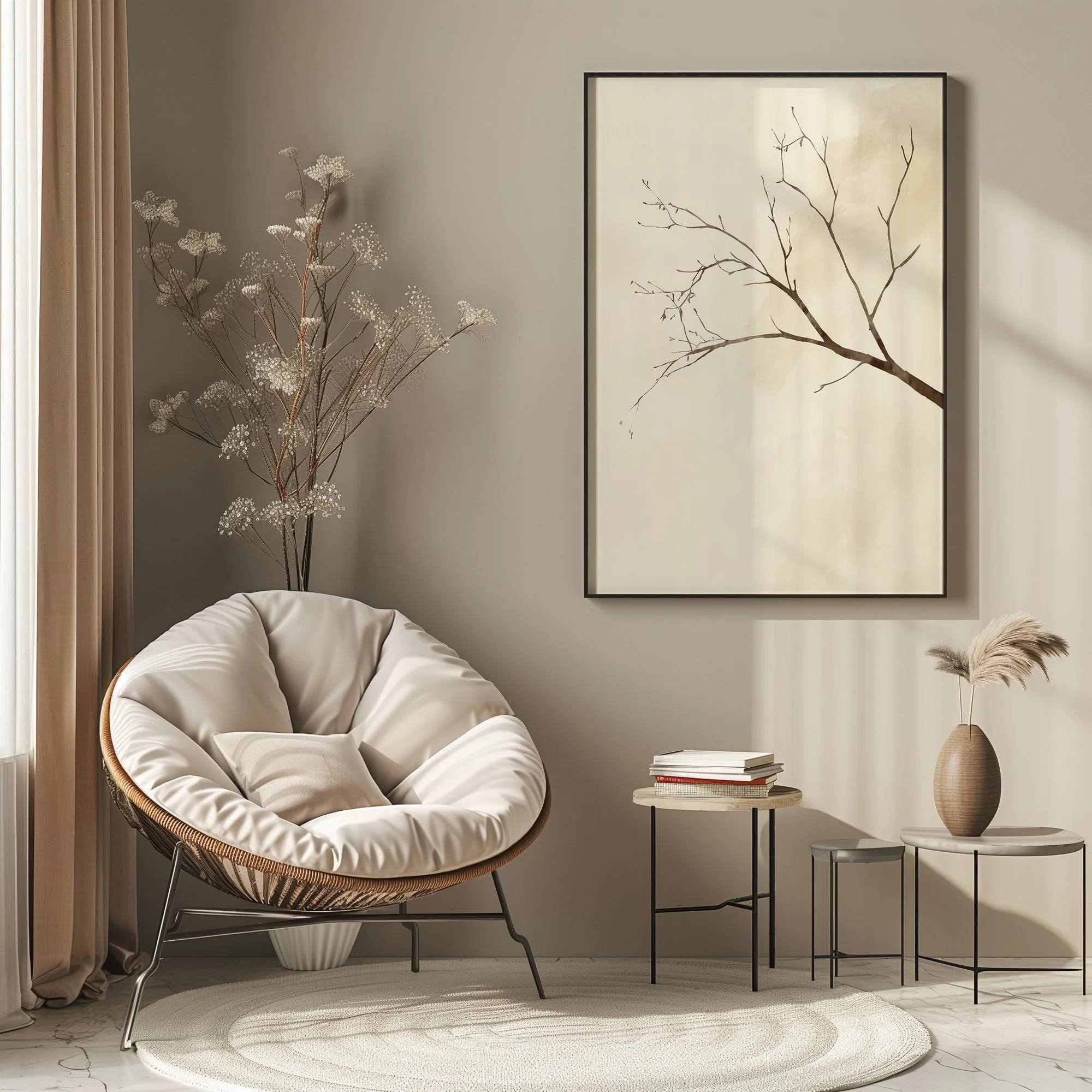 لوحة فنية جدارية داخلية، Wabi- - مراجعة Interior Design Layout وسعره