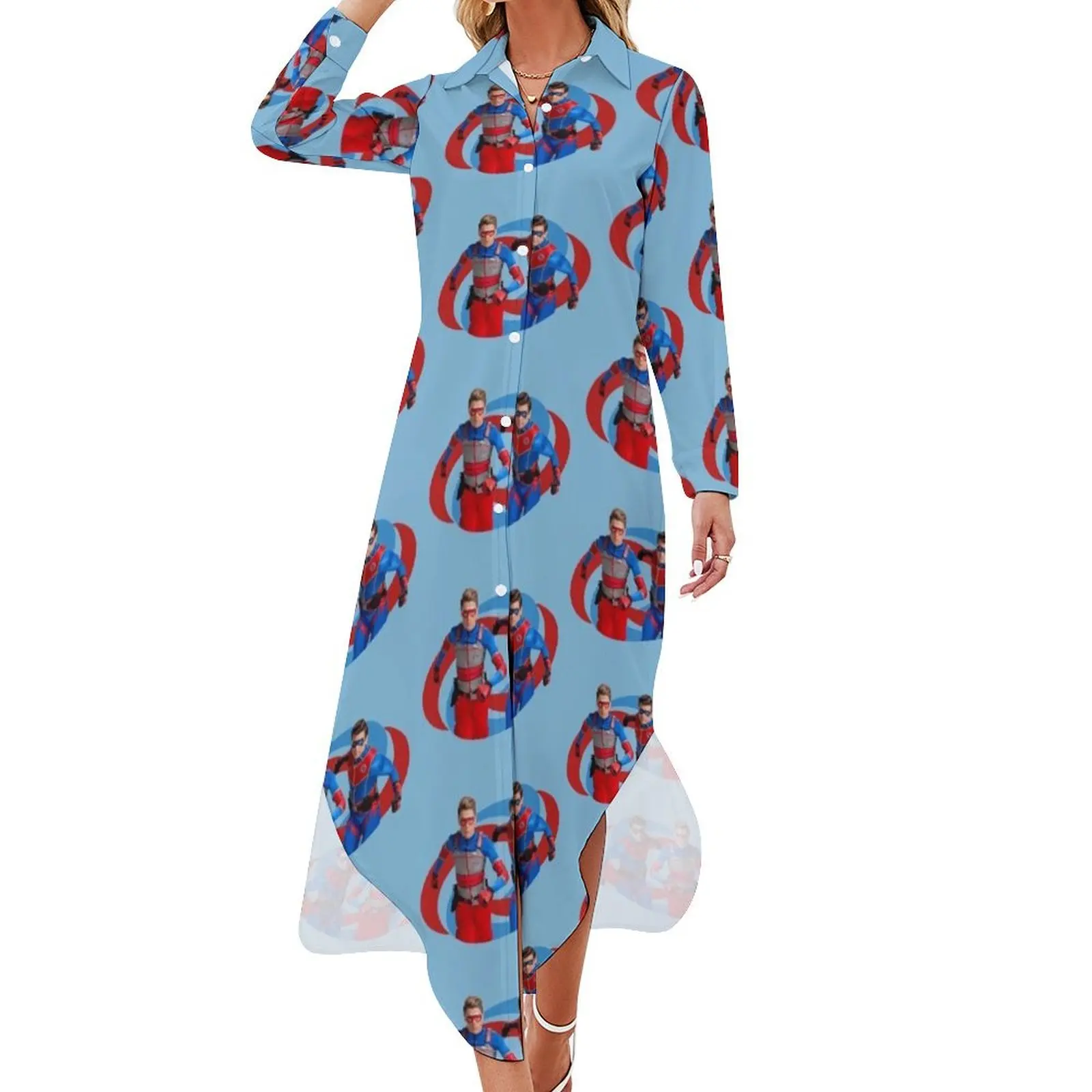 

Henry Danger - Action Logo Long Sleeved Shirt Dress Dress for pregnant women Long dress woman