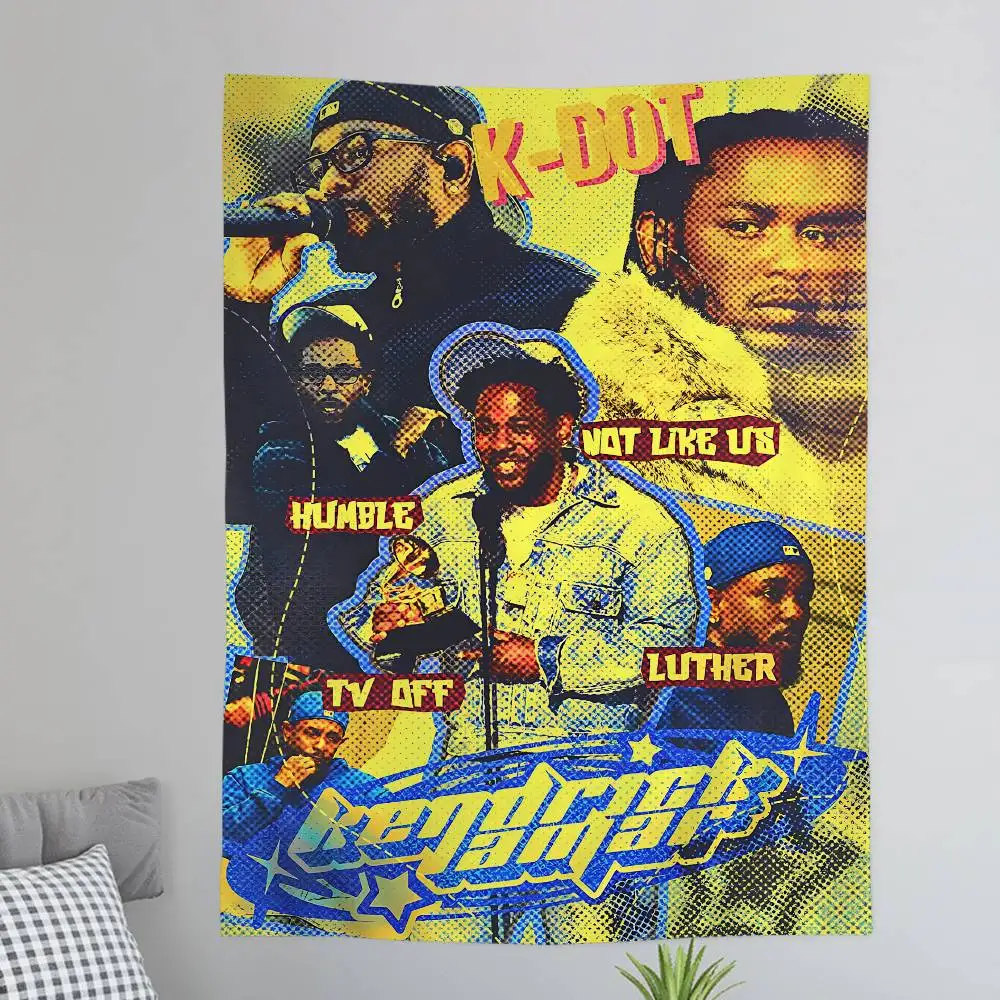 Rapper Hip Hop Kendrick Lamar Damn Colorful Tapestry Wall Hanging Hanging Tarot Hippie Wall Rugs Dorm Wall Art Decor