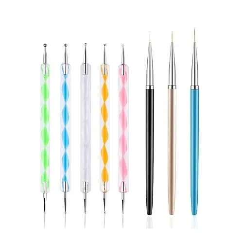 

Spiral Handle Dotting Pen Set, 5Pcs Nail Art Brushes for Dotting, Liner, Flower Painting, DIY Manicure Kit