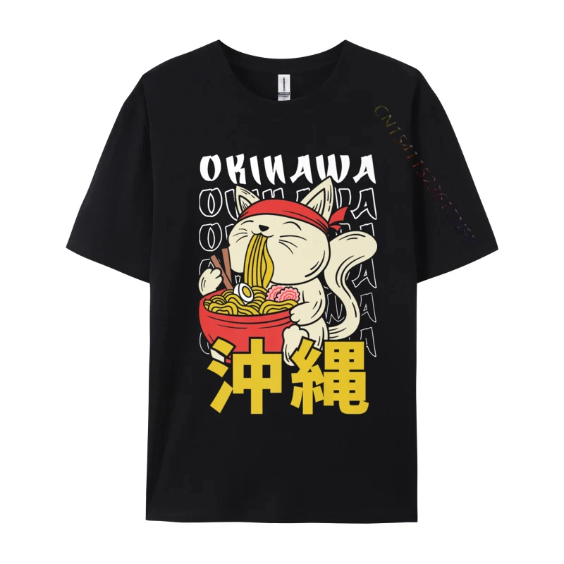 

Prefecture Okinawa Ramen Cat Japan Customized Japan Autumn T Shirt Brand Cotton Tshirts Men Ramen Lover T-Shirt