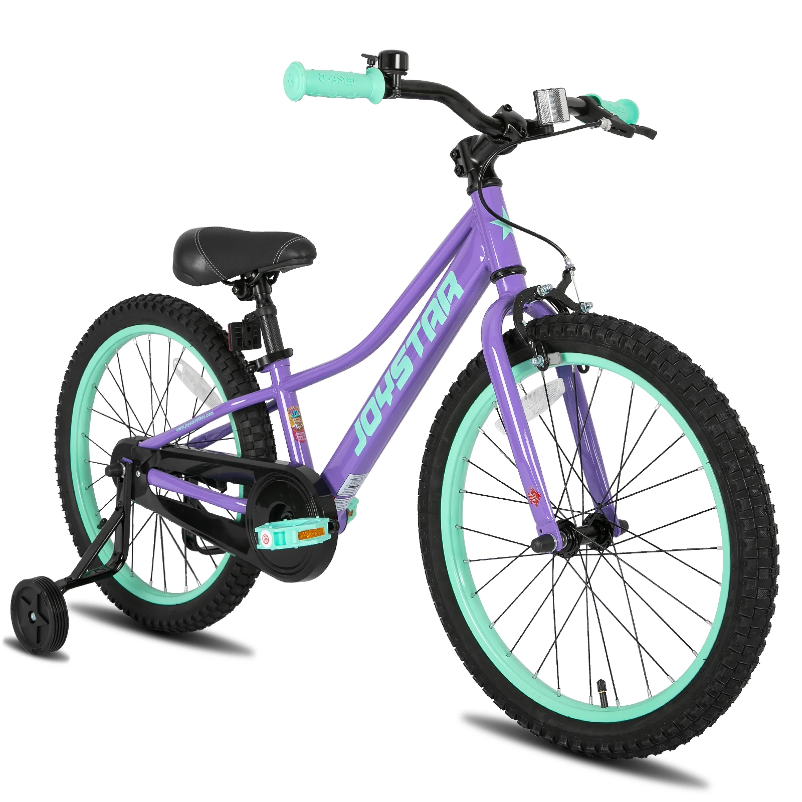 JOYSTAR 20 Inch Kid Bike for Age 6-10 Years Boys & Girls, 20 Inch Wheels Kid Mountain Bike with Training Wheels,Handbrake,Purple