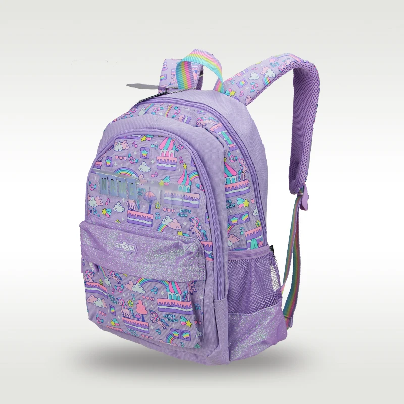 Imagem -03 - Bolsa de Escola para Crianças Bolsa de Menina Unicórnio Roxo Bonito Original Venda Quente Smiggle Australiano 36 Anos 14 in de Alta Qualidade