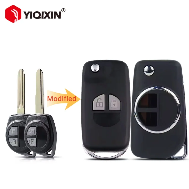 Modified Flip Folding Remote Key Case Shell For Suzuki SX4 Swift Grand Vitara Alto Ignis Jimny Splash Uncut HU133R TOY43 Blade