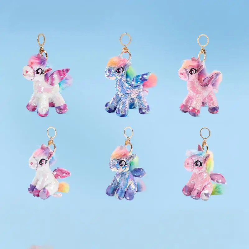 

Лидер продаж, новый продукт, красочный единорог, милая кукла, кулон, сумка, игрушка, брелок, украшение для куклы, подарок на день рождения, в наличии