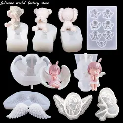 Silicone World DIY Angel Mermaid Bear Wing Silicone Molds Handmade Making for Epoxy Resin Mold Candle Mold Cake Mold Craft Decor