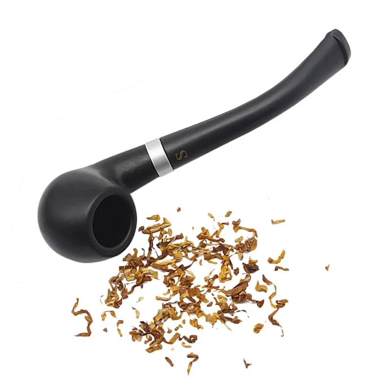 Portable Tobacco Bent Pipe Wooden Smoking Filter Grinder Handheld Herb Pipes Cleaning Durable Cigarette Accessories Men\'s Gifts