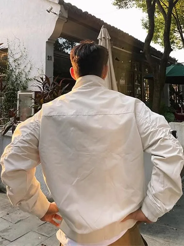 

Мужская демисезонная куртка-бомбер большого размера в американском стиле, с воротником-стойкой, для активного отдыха и работы, однотонная, в стиле ретро