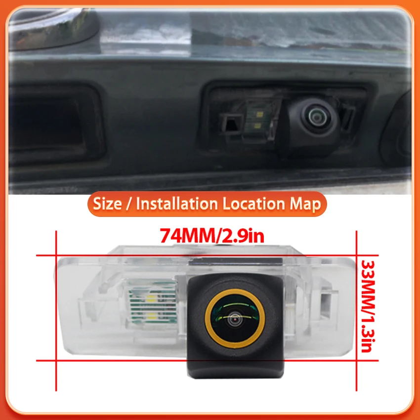 170° HD Night Vision Backup Rear View camera For Audi A5 2008~2014 TT MK2 2005~2014 CCD license plate Camera Golden Fisheye Lens